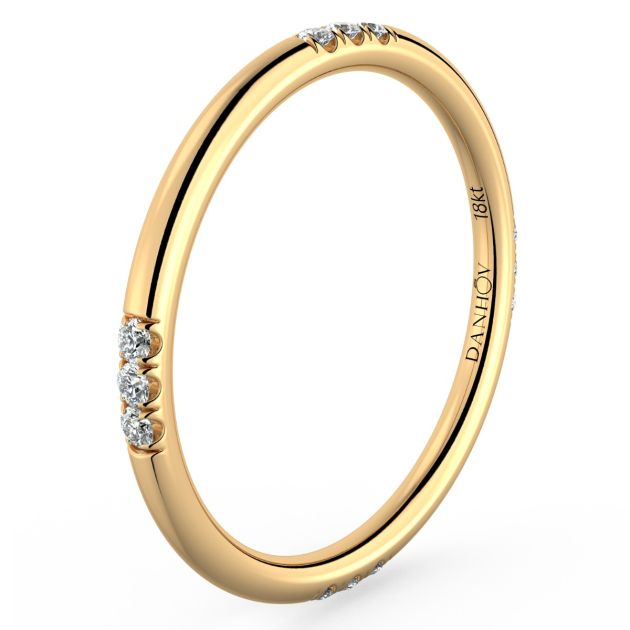 Danhov Classico 12 Round Diamond Wedding Band in 18k Yellow Gold