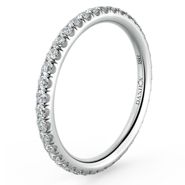 Danhov Diamond Classic Wedding Band in 14k White Gold