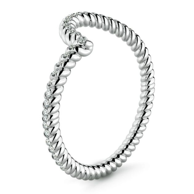 Danhov Abbraccio Braided Diamond Wedding Band in 14k White Gold
