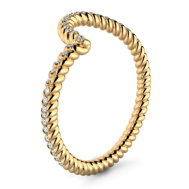 Danhov Abbraccio Braided Diamond Wedding Band in 14k Yellow Gold
