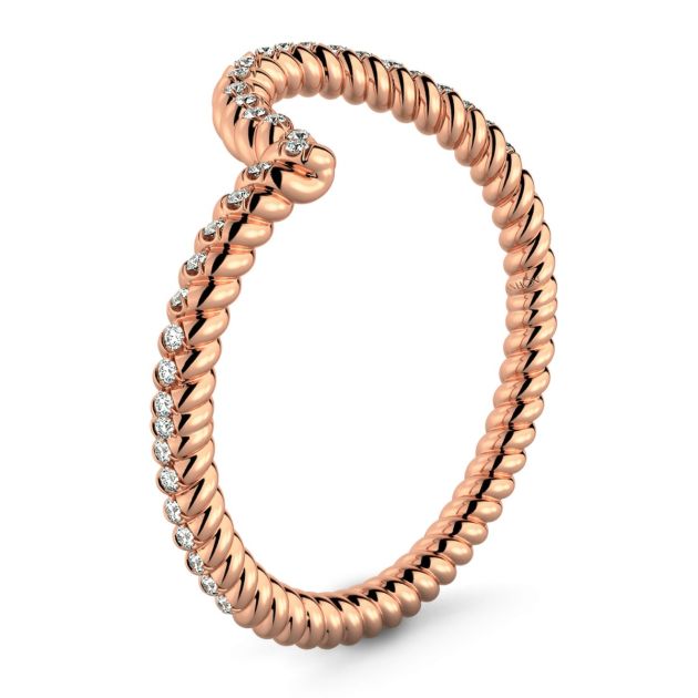 Danhov Abbraccio Braided Diamond Wedding Band in 18k Rose Gold