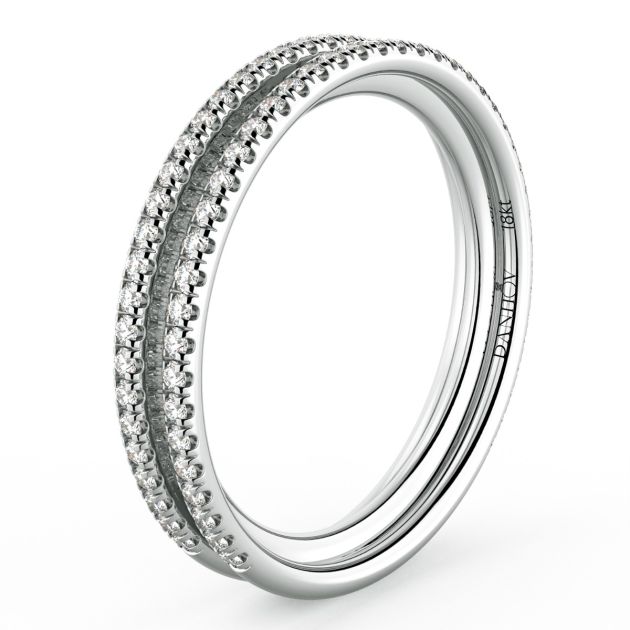Danhov Per Lei Diamond Wedding Band in 14k White Gold
