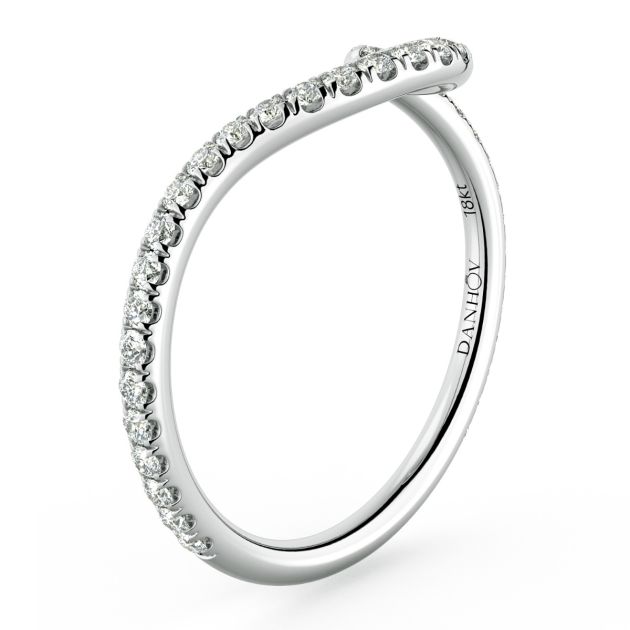 Danhov Abbraccio Curvy Diamond Wedding Band in 14k White Gold
