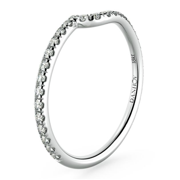 Danhov Eleganza Curved Diamond Wedding Ring in 14k White Gold