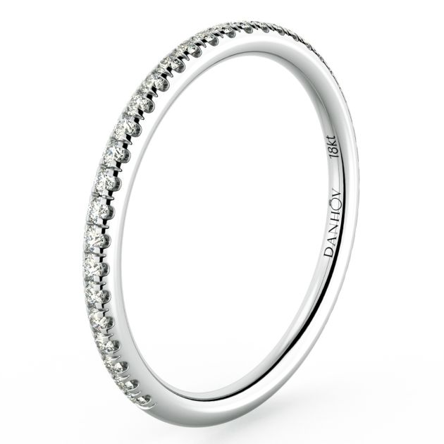 Danhov Solo Filo Elegant Diamond Wedding Band in 14k White Gold