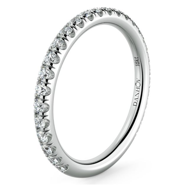 Danhov Classico Diamond Wedding Band in 14k White Gold