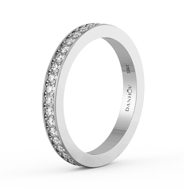 Danhov Classico Diamond Wedding Band in 14k White Gold