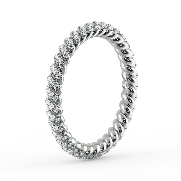 Danhov Eleganza Braided Diamond Wedding Ring in 14k White Gold