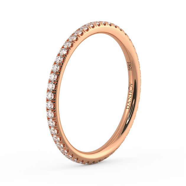 Norme de Danhov Diamond Wedding Band in 18k Rose Gold