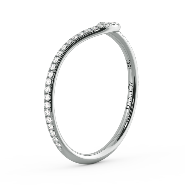 Danhov Abbraccio Quarter Moon Curved Diamond Band in 14k White Gold