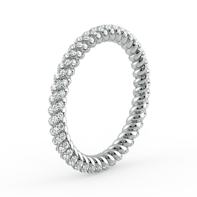 Danhov Eleganza Braided Diamond Wedding Ring in 14k White Gold