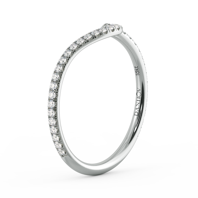 Danhov Abbraccio Swirl Diamond Perfect Wedding Band in 14k White Gold