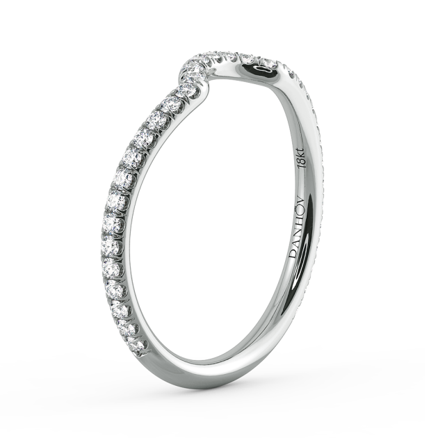Danhov Per Lei Curved Diamond Wedding Band in 14k White Gold