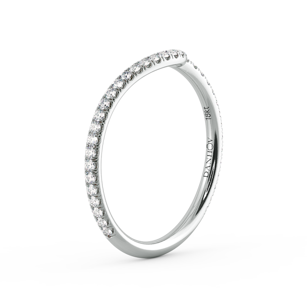 Danhov Abbraccio Ladies Wedding Band in 14k White Gold