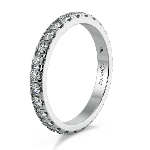 Danhov Classico Diamond Wedding Ring in 14k White Gold