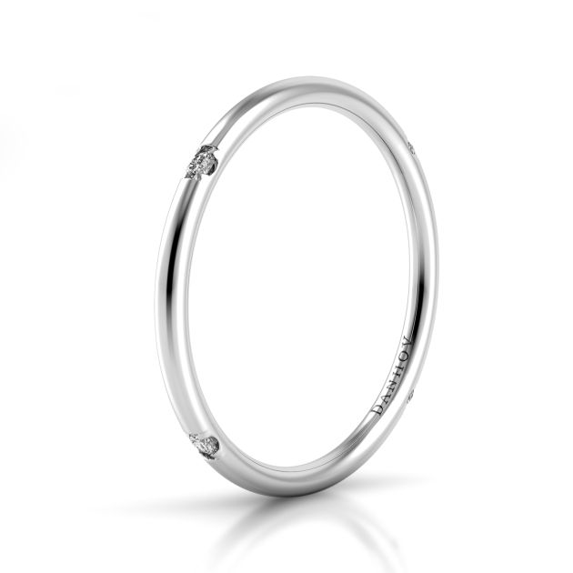 Danhov Classico Diamond Wedding Band for Women in 14k White Gold