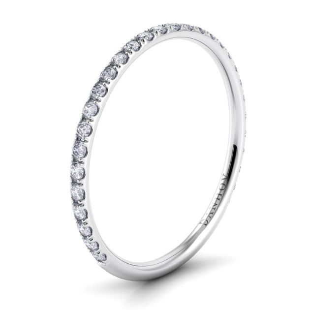Danhov Classico Round Diamond Wedding Band in 14k White Gold