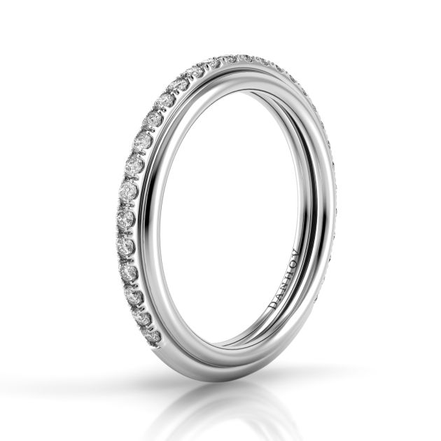 Danhov Classico Her Diamond Wedding Band in 14k White Gold