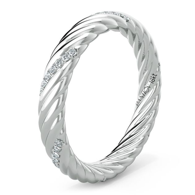 Danhov Classico Diamond Wedding Ring in 14k White Gold