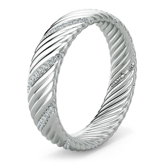 Danhov Classico Diamond Wedding Ring in 14K White Gold