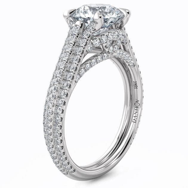 Danhov Couture Engagement Ring in 14k White Gold 