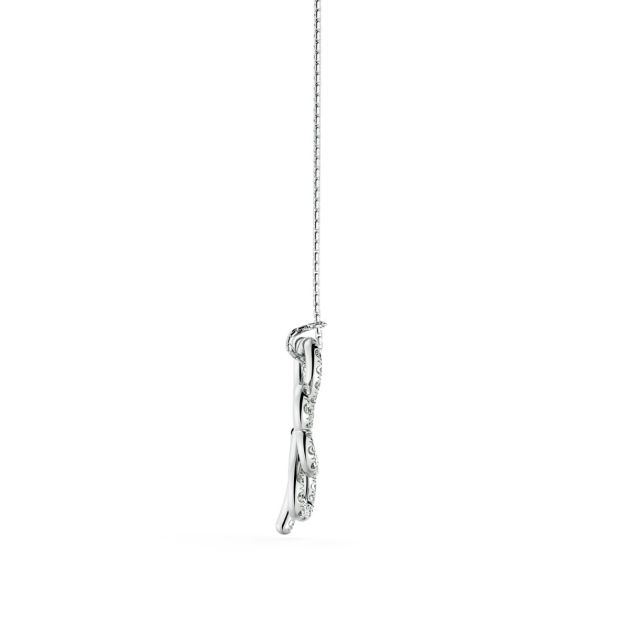 Norme de Danhov Shamrock Pendant with Rolo Chain in 14k White Gold