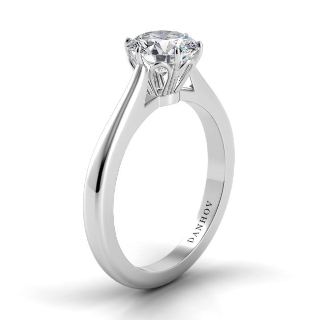 Danhov Classico Solitaire Engagement Ring Setting in 14k White Gold