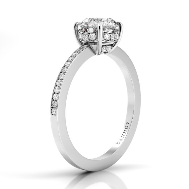 Danhov Classico  Classic Engagement Ring in 14k White Gold