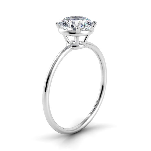Danhov Classico Single Shank Designer Engagement Ring in 14k White Gold