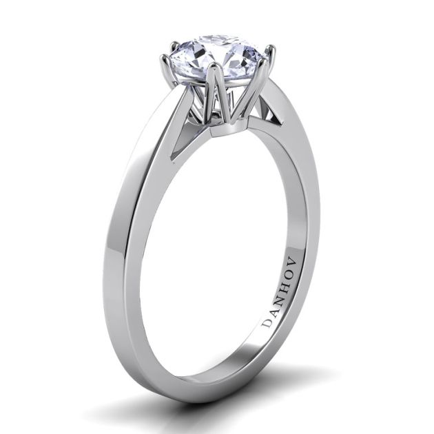 Danhov Classico  One of a Kind Engagement Ring in 14k White Gold