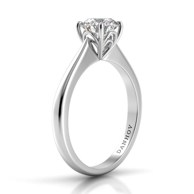 Danhov  Classico Solitaire Engagement Ring in 14k White Gold