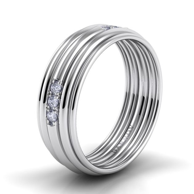 Danhov Classico Round Band in 14k White Gold