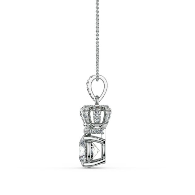 Norme de Danhov Crown Diamond Pendant in 18kt White Gold