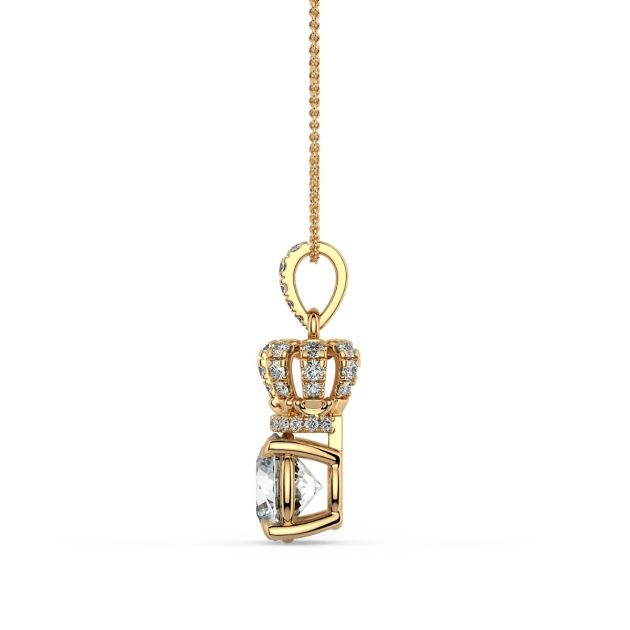 Norme de Danhov Crown Diamond Pendant in 18kt Yellow Gold