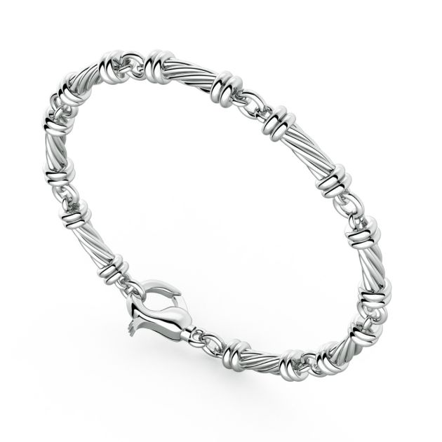 Norme de Danhov Twisted Chain Bracelet in Platinum 