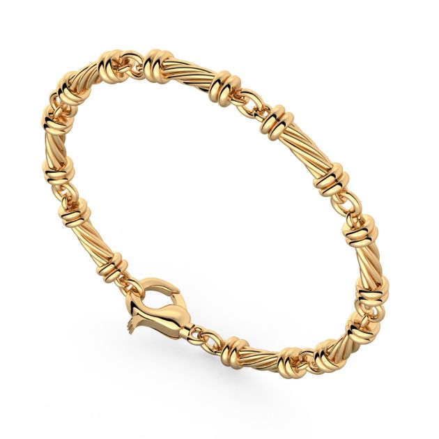 Norme de Danhov Twisted Chain Bracelet in 14k Yellow Gold