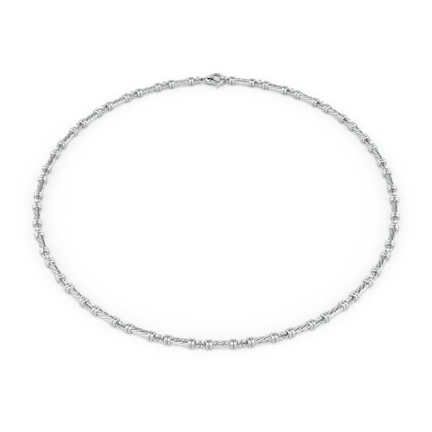 Norme de Danhov Twisted Chain Necklace in Platinum