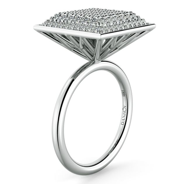 Danhov Diamante Cluster Princess Fine Ring in 14k White Gold