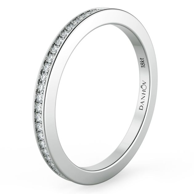 Danhov Classico Diamond Wedding Ring for Women in 14k White Gold
