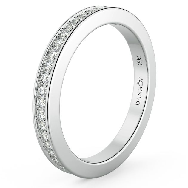 Danhov Classico Diamond Wedding Ring for Women in 14k White Gold