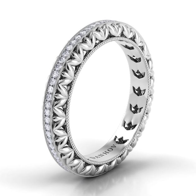 Danhov Petalo Diamond Wedding Ring for Women in 14k White Gold