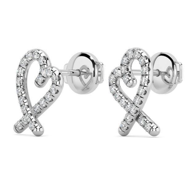 Norme de Danhov Heart Diamonds Earrings in Platinum