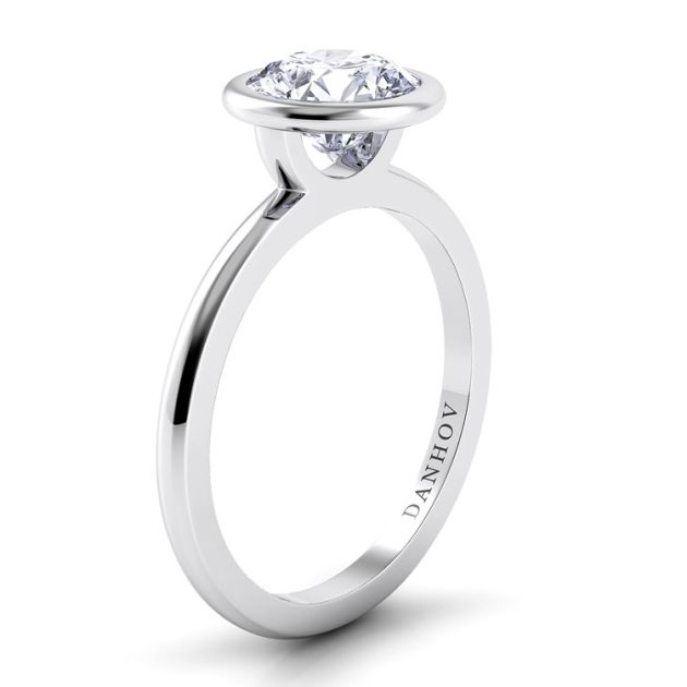 Danhov Per Lei Handmade Designer Engagement Ring in 14k White Gold