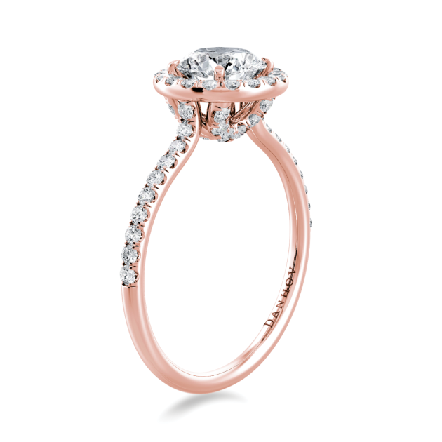 Danhov Per Lei Classic Halo Engagement Ring in 14k Rose Gold