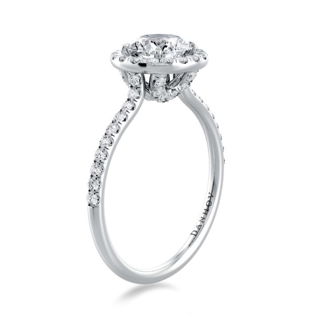 Danhov Per Lei Classic Halo Engagement Ring in Platinum
