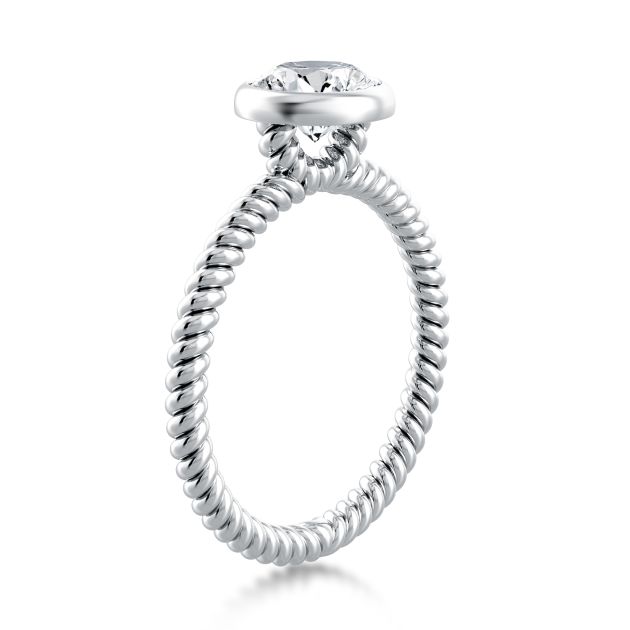 Danhov Per Lei Solitaire Engagement Ring in 14k White Gold