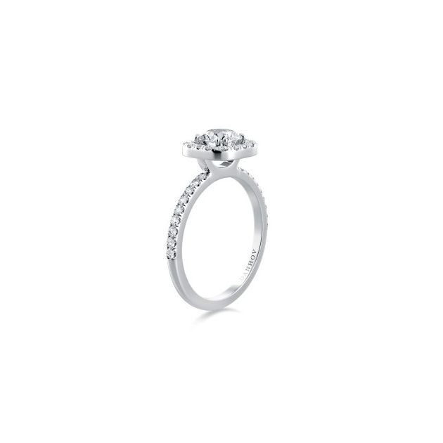 Danhov Per Lei Halo Engagement Ring in Platinum