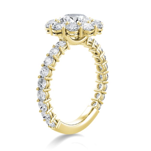 Danhov Per Lei Halo Diamond Engagement Ring in 18k Yellow Gold
