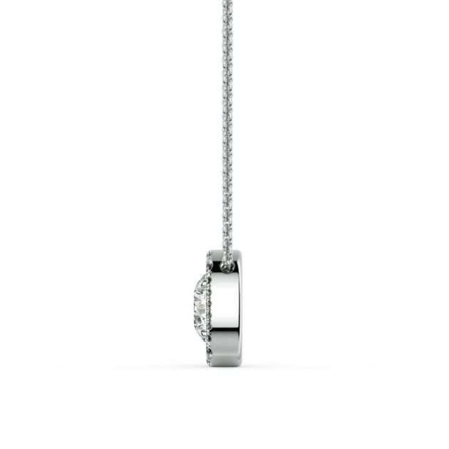 Danhov Per Lei Diamond Oval Pendant in 14k White Gold