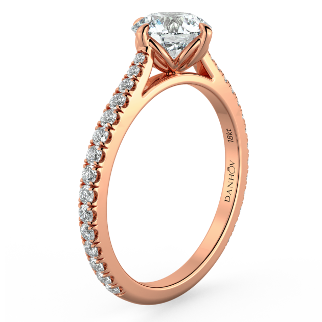 Norme De Danhov Ladies Engagement Ring Set in 14k Rose Gold